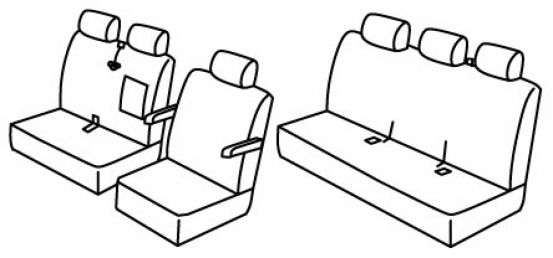 presvlake za sjedala odgovaraju za VW T6.1, 2021> - Facelift