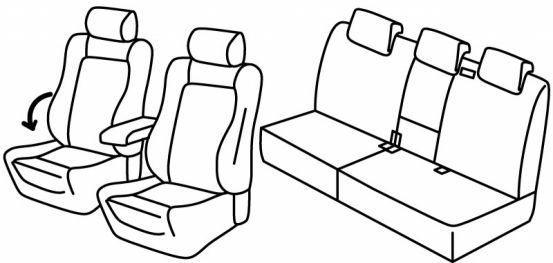 presvlake za sjedala odgovaraju za VW Tiguan, 2007>2011 - Sportline - 5 vrata