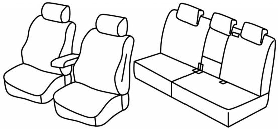 seat covers compatible for VW Tiguan, 2011>2016 - Trendline facelift 2011> - 5 door