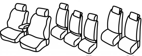seat covers compatible for VW Touran 1, 2006>2010 - Trendline