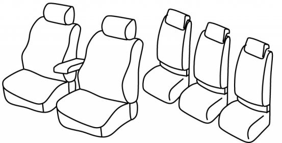 seat covers compatible for Volkswagen Touran 2, 2010>2015 - Trendline