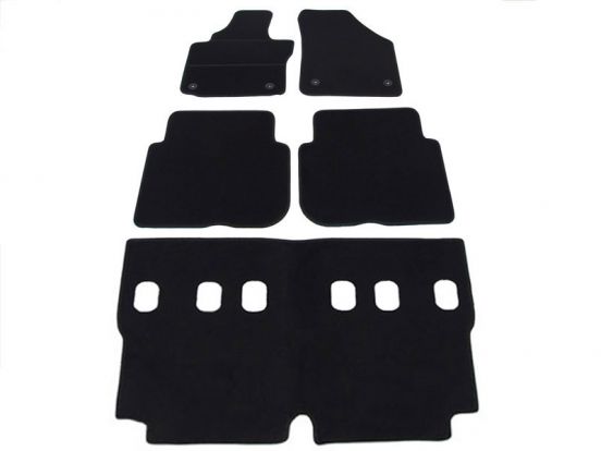 interior textile mats compatible for VW Touran 3, 2010>2015, 3 rows