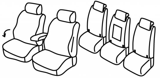 presvlake za sjedala odgovaraju za VW Touran 2, 2015> - Comfortline - 5 vrata