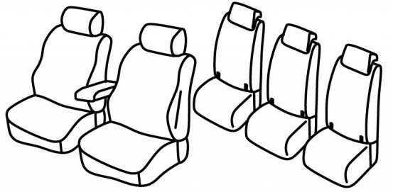 seat covers compatible for VW Touran 2, 2015> - Trendline - 5 door